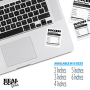 Success Sticker | Success Nutrition Facts Motivational Sticker | Success Stickers