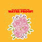 Pink Peony Sticker | Peony Bouquet Sticker | Watercolor Sticker | Botanical sticker