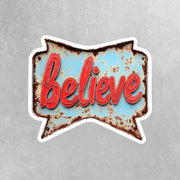 Vintage Believe Sign Sticker | Motivational Wall Art Decal | Inspiring Quotes for Home Decor & Self-Confidence