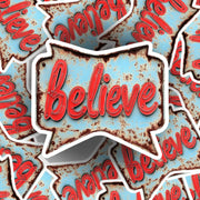 Vintage Believe Sign Sticker | Motivational Wall Art Decal | Inspiring Quotes for Home Decor & Self-Confidence
