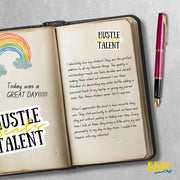 Hustle Beats Talent Sticker | Motivational Quote Decal for Car, Laptop & Water Bottle | Inspirational Vinyl Art Sticker