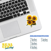 Sunflowers Sticker - Cute Floral Decal, Waterproof & Durable, Perfect for Laptops, Water Bottles, Scrapbooking, Yellow Flower Design