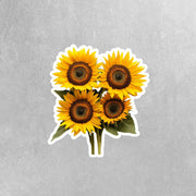 Sunflowers Sticker - Cute Floral Decal, Waterproof & Durable, Perfect for Laptops, Water Bottles, Scrapbooking, Yellow Flower Design
