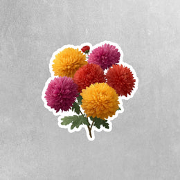 Chrysanthemum Sticker | Flower Stickers | Bouquet of Chrysanthemums Sticker