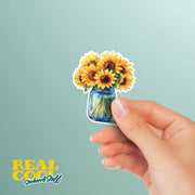 Sunflower Sticker | Sunflowers in a Mason Jar Sticker | Flower Stickers