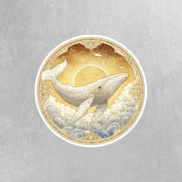 Whale Sticker | Art Nouveau Whale Sticker | Whale Decal