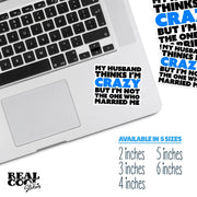 Crazy Wife Sticker - Funny Wife Sticker - Wife Sticker - Married Sticker