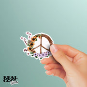 Peace Sticker | Floral Peace Sticker | Peace Sign Sticker | Hippie Decal
