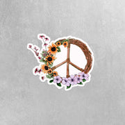 Peace Sticker | Floral Peace Sticker | Peace Sign Sticker | Hippie Decal
