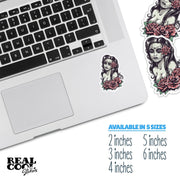 Day Of The Dead Sticker | Pretty Girl Day Of The Dead Sticker | Mexican Sticker