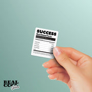 Success Sticker | Success Nutrition Facts Motivational Sticker | Success Stickers