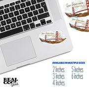 San Francisco Sticker, Golden Gate Bridge Sticker, California Stickers, San Francisco Decal