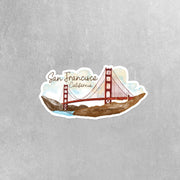 San Francisco Sticker, Golden Gate Bridge Sticker, California Stickers, San Francisco Decal