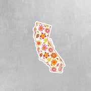 California State Sticker - Travel Stickers - California Stickers - California Flowers