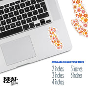 California State Sticker - Travel Stickers - California Stickers - California Flowers
