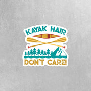 Kayak Hair Don't Care Sticker, Kayak Decal, Kayaking Sticker, Kayak Stickers