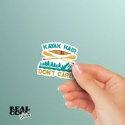 Kayak Hair Don't Care Sticker, Kayak Decal, Kayaking Sticker, Kayak Stickers