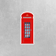 British Phone Booth Sticker, England Phone Booth Decal