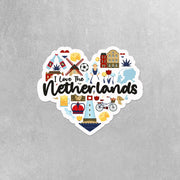 I Love The Netherlands Sticker | Netherlands Sticker | I Heart The Netherlands Sticker