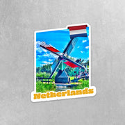 Amsterdam Sticker | Amsterdam Windmill Sticker | The Netherlands Sticker | Holland Windmill Sticker