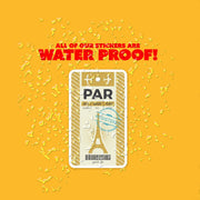 Paris Sticker | Paris Airline Ticket Sticker | France Sticker