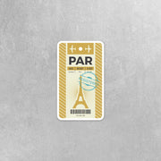 Paris Sticker | Paris Airline Ticket Sticker | France Sticker