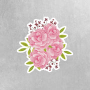 Pink Peony Sticker | Peony Bouquet Sticker | Watercolor Sticker | Botanical sticker