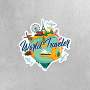 World Traveler Sticker | Travel The World Sticker | Travel Decals | I Love To Travel Sticker