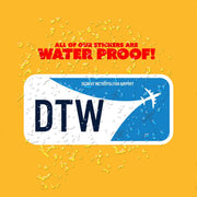 DTW Airport Code Sticker | IATA Code Stickers | Detroit Metropolitan Airport