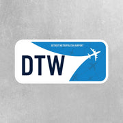 DTW Airport Code Sticker | IATA Code Stickers | Detroit Metropolitan Airport