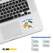Just Chillin' Macaw Sticker | Parrot Stickers | Macaw Beach Decal