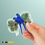 Hyacinth Macaw Art Sticker | Parrot Stickers | Macaw Decal