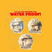 Europe Cafe Stickers | Barcelona, Paris and Napoli Sticker Pack | 3 Pack