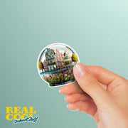 Amsterdam Water Globe Sticker | Amsterdam Buildings Sticker | The Netherlands Sticker | Holland Decal