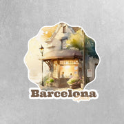 Barcelona Sticker | Barcelona Coffee Shop Sticker | Barcelona Spain Vinyl Decal