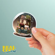 Barcelona Sticker | Barcelona Cafe Sticker | Barcelona Water Globe Sticker