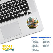 Amsterdam Water Globe Sticker | Amsterdam Buildings Sticker | The Netherlands Sticker | Holland Decal