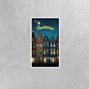 Amsterdam Sticker | Amsterdam Buildings Sticker | The Netherlands Sticker | Amsterdam Oil Painting Sticker