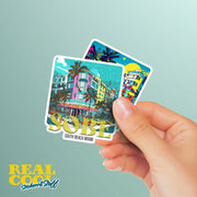 South Beach Miami Sticker PACK | Miami Beach Stickers | 2 Pack Miami South Beach Stickers