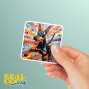 Doberman Sticker | Doberman Decal | Doberman Pop-Art Sticker