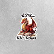 Book Dragon Sticker | Dragon Literary Laptop Decal | Book Dragon Decals