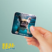 French Bulldog Sticker | Frenchie Under Water Stickers | French Bulldog Decal