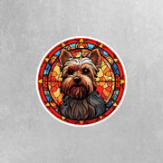 Stained Glass Yorkie Sticker | Yorkie Sticker | Stained Glass Stickers