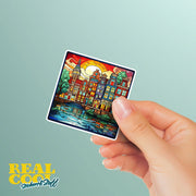 Amsterdam Sticker | Amsterdam Buildings Sticker | Amsterdam Stained Glass Sticker