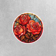 Roses Sticker | Roses Decal | Roses Stained Glass Sticker