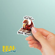 Book Dragon Sticker | Dragon Literary Laptop Decal | Book Dragon Decals