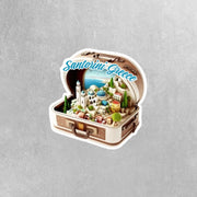 Santorini Greece Sticker | Santorini Greece Suitcase Sticker