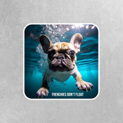 French Bulldog Sticker | Frenchie Under Water Stickers | French Bulldog Decal