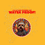 Stained Glass Yorkie Sticker | Yorkie Sticker | Stained Glass Stickers