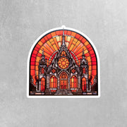 Stained Glass Church Sticker | Church Sticker | Stained Glass Stickers